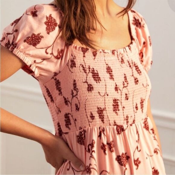 Anthropologie Daily Practice Tiered Maxi Dress Floral Pink XS - Picture 3 of 8